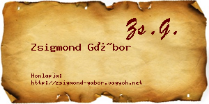 Zsigmond Gábor névjegykártya