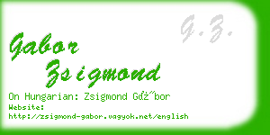gabor zsigmond business card